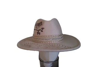 Light Colored Floral Western Hat For Women's 100% POLYESTER Made In CHINA - Picture 1 of 4