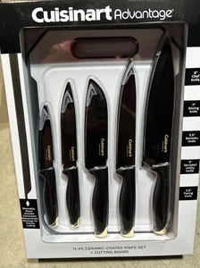 Cuisinart Advantage 11-Piece Ceramic-Coated Knife Set and Cutting Board (BLKGLD) - Picture 1 of 4