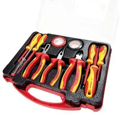 VDE Screwdriver & Plier Set 11pc Electricians Insulated Tool Kit By Lumberjack - Image 1 of 4