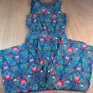 Boden Women’s Jumpsuit 8R Sleeveless Wide Leg Floral Print Blue Red Yellow - Picture 1 of 6