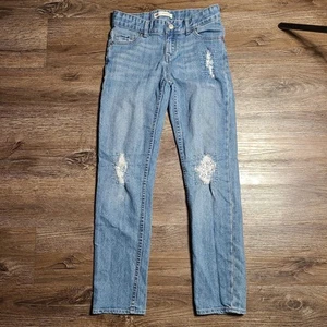 Girls Levi's Denim Distressed Boyfriend Blue Jeans Size 8 Reg - Picture 1 of 16