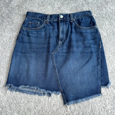 Falda Jean Rag & Bone Estilo Buceo Eddy Cintura Alta Denim AZUL OSCURO TALLA 27 DOBLADILLO CRUDO Foto 1 de 4