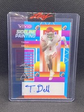2023 TANK DELL LEAF VIVID SIDELINE PAINTING AUTO #ED 1/1 ! TEXANS !