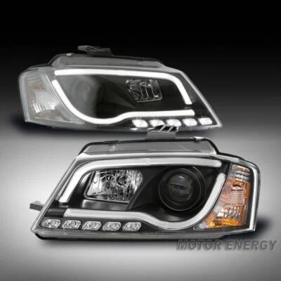 For 09-12 Audi A3 Quattro LED DRL Halogen Projector Headlights Black Left+Right - Image 1 of 4