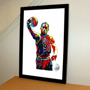 Dennis Rodman Chicago Bulls Basketball Sports Poster Print Wall Art 11x17 - Picture 1 of 7