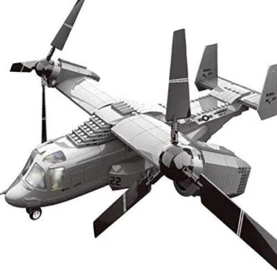 Building Block Set MOC Military V22 Osprey Aircraft Brick Kids Toy DIY Model 506 - Image 1 of 4
