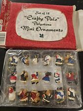 Crafty Pals Vintage Christmas Giftco Inc. Set Of 18 Mini Polystone Ornaments New