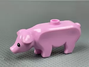LEGO Bright Pink Pig Black Eyes White Pupils Minifig Animal 60346 75980 21322 - Picture 1 of 11