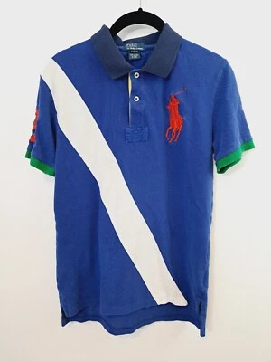 Polo By Ralph Lauren Kids Large 14/16 Large Horse Blue White Flaw - Image 1 of 4