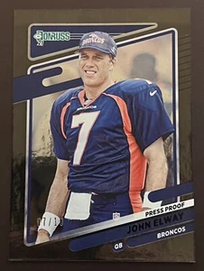 2021 Donruss Press Proof Black /10 John Elway No Helmet Variation Jersey Number - Picture 1 of 1
