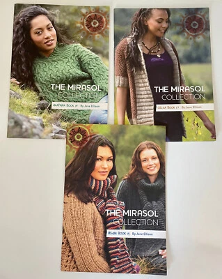 Lot of 3 The Mirasol Collection Knitting Pattern Books #14 #17 #19 Jane Ellison - Image 1 of 4