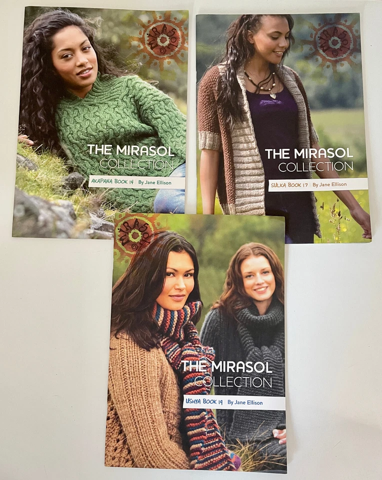 Lot of 3 The Mirasol Collection Knitting Pattern Books #14 #17 #19 Jane Ellison - Image 1 of 4