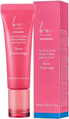 BeBloomie Lip Glowy Balm Berry, Moisturising Lip Balm For A Sheer Tint Of Colour