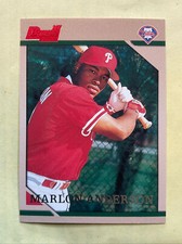 1996 Bowman MARLON ANDERSON Rookie Card RC Philadelphia PHILLIES #120