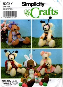 DREAM BABIES Peluche 18" e 22" ORSETTI e Vestiti Semplicità 9227 Modello da Cucire NON TAGLIATO - Foto 1 di 3