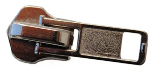 Slider for zippers with 10 mm metal chain burnished, golden and silver - Picture 1 of 9