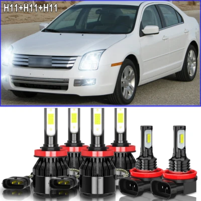 For Ford Fusion 2006-2016 6x White LED Headlight + Fog Light Bulbs Combo - Image 1 of 4
