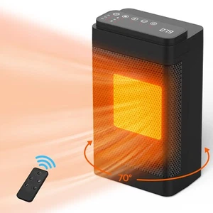 1500W Oscillating Portable Space Heater with 50-115F° Thermostat/Remote/3 Speed - Picture 1 of 10
