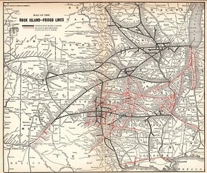 1908 Rock Island Frisco Lines Railway Map St Louis San Francisco Chicago 1631 - Picture 1 of 4