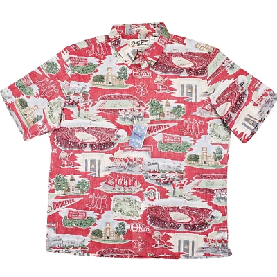 New! Reyn Spooner The Ohio State University Hawaiian Aloha Shirt Mens 2XL Scenic - Image 1 of 4