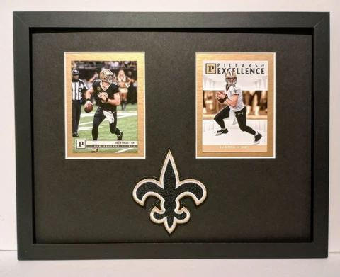 Drew Brees New Orleans Saints Display Framed 2 Cards NFL Football Plaque Cover