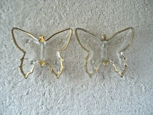 Vintage Set De 2 Glass Butterfly Shaped Candy / Nut Dishes " BEAUTIFUL SET " - Imagen 1 de 9