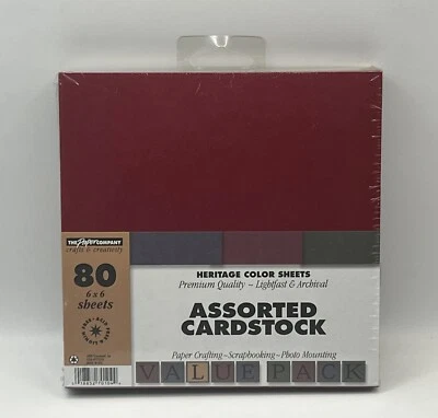 The Paper Company Assorted Cardstock 80 6x6 Heritage Color Sheets NEW - Image 1 of 2