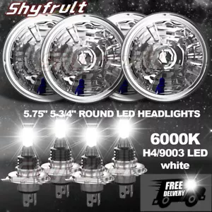 For Ford Galaxie 500 1962-1974 4pcs 5.75" 5-3/4'' Round LED Headlights HALO - Picture 1 of 20
