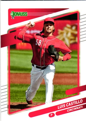 2021 Donruss #124 Luis Castillo  Cincinnati Reds Baseball         - Image 1 of 2