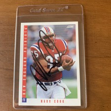 Marv Cook Signed 1993 Score #212 Card New England Patriots Autograph