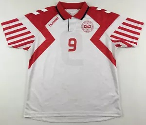 Denmark DBU 1992 Euro 92 #9 Povlsen shirt soccer Hummel Trikot retro vintage XL - Picture 1 of 20