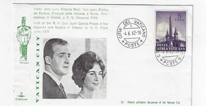 VATICAN 1962 FDC Sc. #C35 ROYAL HINESS DON JUAN CARLOS DE BORBON & SOPHIA - Picture 1 of 1