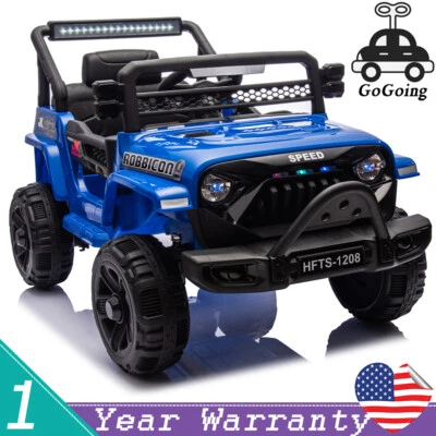 Coche eléctrico de juguete para niños de 12 V con batería de 4 ruedas Jeep control remoto LED Foto 1 de 4
