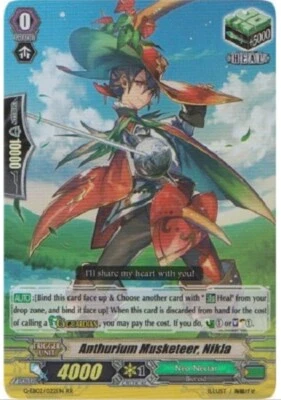 CARDFIGHT VANGUARD ANTHURIUM MUSKETEER NIKLA (NEO NECTAR) G-EB02/022EN RR - Image 1 of 3