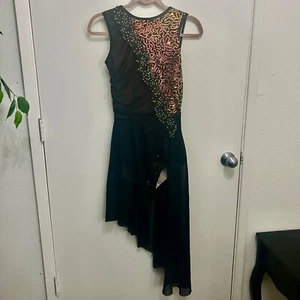 Vestido de Baile Weissman Negro Lentejuelas Acanalado Disfraz Patinaje Leotardo Adulto M - Imagen 1 de 13