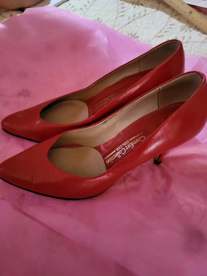 Zapatos de salón Dolcis Comfort Collection de cuero rojo para mujer talla 8M "Mary" Foto 1 de 4