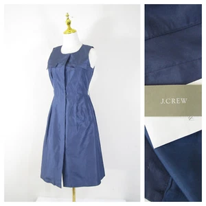 J. Crew Collection Damen einfarbig blau Seide A-Linie Passform Flare Kleid Größe 2 neu mit Etikett $ 325 - Bild 1 von 18