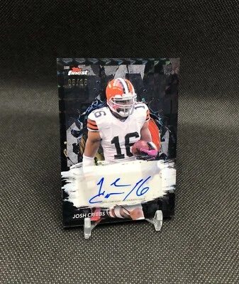 2024 Topps Finest Josh Cribbs FINEST AUTOGRAPH /25 BLACK REFRACTOR SSP #FA-JC 🐾 - Image 1 of 4