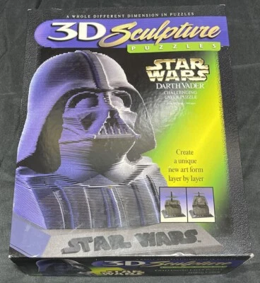 1997~STAR WARS DARTH VADER~3D STACKING SCULPTURE PUZZLE-144 LAYER-9.5" TALL BUST - Image 1 of 3
