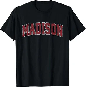 Madison Wisconsin WI Vintage Athletic Sports Design T-Shirt Hoodie - Picture 1 of 11