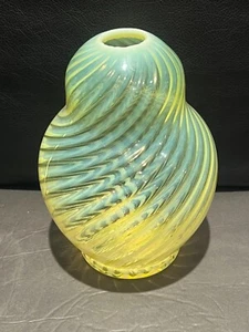 FENTON VASELINE SWIRL GLASS BIG LAMP BASE, LAST ONE - Picture 1 of 5