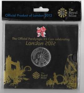 London 2012 Paralympic Official BUnc Royal Mint £5 coin sealed pack 2012  - Picture 1 of 3