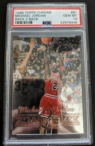 Michael Jordan 1998-1999 Topps Chrome Back 2 Back PSA 10 GEM MINT *BULLS* HOF - Picture 1 of 2