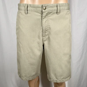 Volcom Men's 34W Beige/Gray "Frickin Stripe" Casual Chino Skate Shorts - Picture 1 of 9
