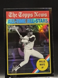 2025 Topps Heritage Willie Mays Chrome Black Refractor /76 #341 HOF Rare! - Picture 1 of 2