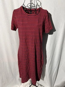 Vero Moda Women's Dress Red And Navy Striped Skater Dress Size XL - Picture 1 of 5