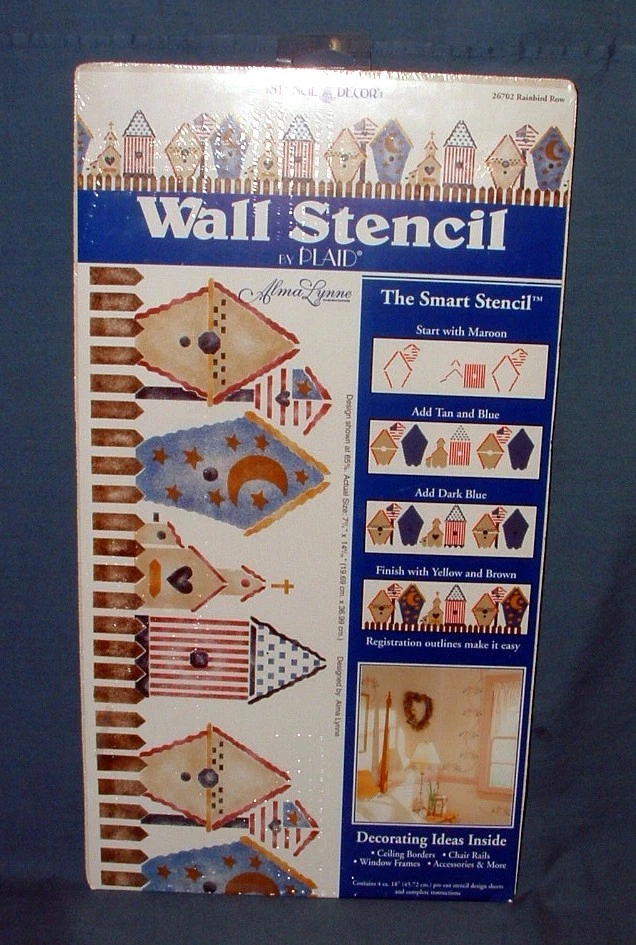 PLAID STENCIL DECOR RAINBIRD ROW - - MODEL 26702