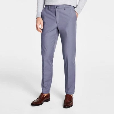 Pantalones de vestir clásicos importantes de algodón elástico azul ceniza Michael Kors para hombre talla 38x30 Foto 1 de 4