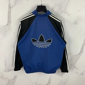 Chaqueta deportiva vintage Adidas con logotipo de trébol grande cuello acanalado talla M - Imagen 1 de 19
