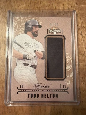 2014 Topps Triple Threads Baseball Todd Helton Jumbo Relic 1/27! eBay 1/1! - Image 1 of 2